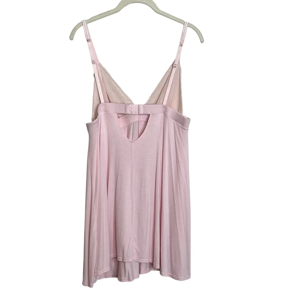 Jezebel Womens Demure Chemise XL Pink Babydoll Lingerie Coquette Sexy